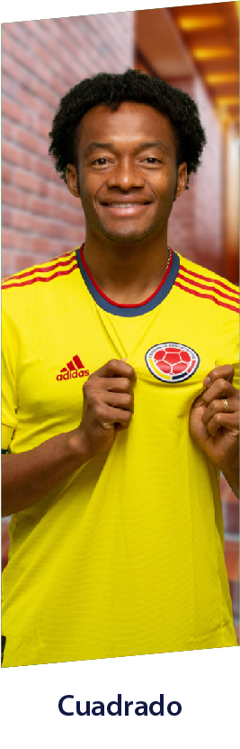 Juan Guillermo Cuadrado con camiseta adidas selección colombia, productos del jugador. 